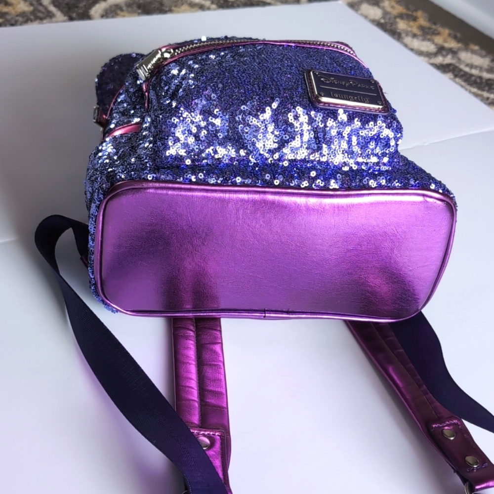 Disney Parks Loungefly Purple Potion Sequin Mini Backpack - Picture 7 of 16